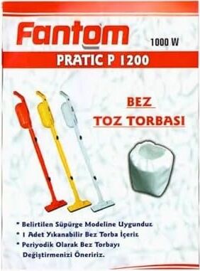 Fantom ile Uyumlu Pratik P1200 - Speedy Du 2000 - Beyaz Toz Torbası - 15 Adet