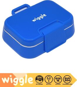 Wiggle Bento 1030ML Lunchbox Tek Katlı 2 Bölmeli Paslanmaz Çelik Sefer Tası Yemek Kutusu
