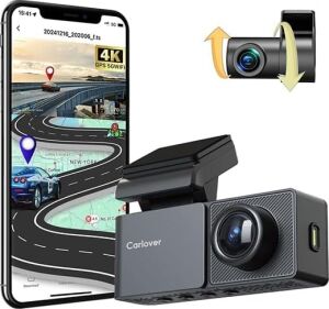 Carlover A3 4K Wifi Dahili Gps Araç Kamerası (Ön + Arka Kamera)