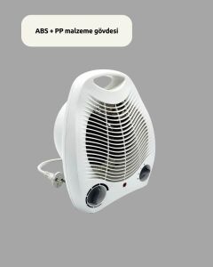 Mini Elektrikli Isıtıcı 2000W – Termostatlı Fanlı Isıtma, Taşınabilir Tasarım