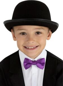 Charlie Chaplin Stil Çocuk Şapkası – Siyah Melon Parti Şapkası