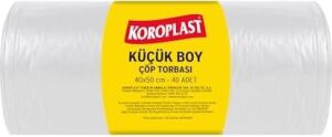 Küçük Boy Çöp Poşeti 40X50 cm 40 Adet, Sızdırmaz ve Yırtılmaz, Ekonomik Çöp Torbası, Geri Dönüştürülebilir Atık Torbası, Doğa Dostu, Sürdürülebilir Dayanıklı Çöp Poşeti