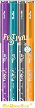 Office Festival Jel Kalem 0.7 mm Vivid Renkler 4'lü Blıster - 2