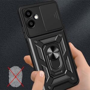 Psr Aksesuar  Galaxy A36 Uyumlu Kılıf – Kamera Korumalı Sürgülü Yüzüklü Armor Zırh Kapak + 9h Ekran Koruyucu Set ( Galaxy A36)
