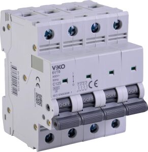 6VTB-4C125 Otomatik Sigorta 6ka C Tipi 4 Kutup 125A
