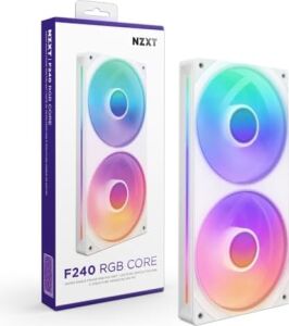 Nzxt F240 Rgb Core Tek Çerçeve Fan Ünitesi, 240MM, 2x 120MM Rgb Fan Dahil, Hız ve Aydınlatma Kontrolü, Yüksek Statik Basınç ve Hava Akışı, 8 Argb Led, Beyaz