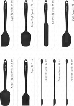 VLT1170 Drongo 9'lu Spatula Set Siyah