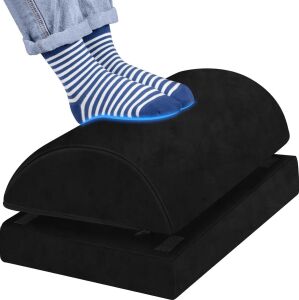 Klasse Ergonomik Visco Ayak Minderi, Oyun Koltuğu ve Ofis Koltuğu Için Anti Alerjen Ayak Yastığı, Ayak Koyma Yeri Taburesi, Çok Amaçlı Rahatlatıcı Yarım Silindir Iki Parça Masa Altı Ayak Desteği
