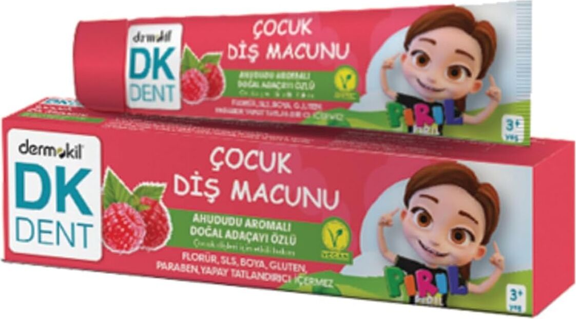 Vegan Pırıl Ahududu Aromalı Florürsüz Çocuk Diş Macunu 50 ml