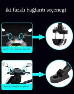 Bisiklet Motosiklet ve Scooter Için Gidon Uyumlu Telefon Tutucu Orjinal Malzeme Yüksek Kalite Güneşlik Tasarımlı Universal Modellere Uyumlu Kolay Kurulum Mt-E
