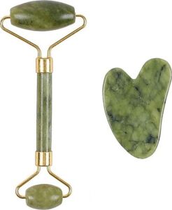 2 Parça Jade Stone Cilt Bakım Seti Şişkinlik Karşıtı Yüz Masajı