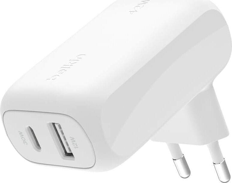 42W 2 Portlu Duvar Şarj Cihazı, Usb-C + Usb-A Şarj Cihazı, 15, 15 Plus, 15 Pro, 15 Pro Max, 14, 14 Pro Max, 13, Galaxy S24, S23, Plus, Ultra, Ipad, Airpods ve Daha Fazlası