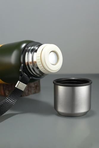 304 L Çelik 750 ml Yeşil Kamp Piknik Termos Tutmalı Termos CIN491YS