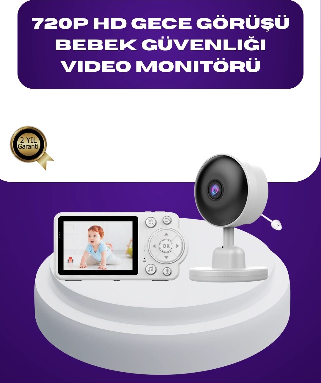 2.8 Inç Ekranlı Bebek Kamerası Gece Görüşlü ve Sesli Iletişim
