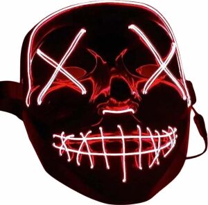 Işıklı LED Maske Parti Eğlence Maskesi Hallowen Neon Maske