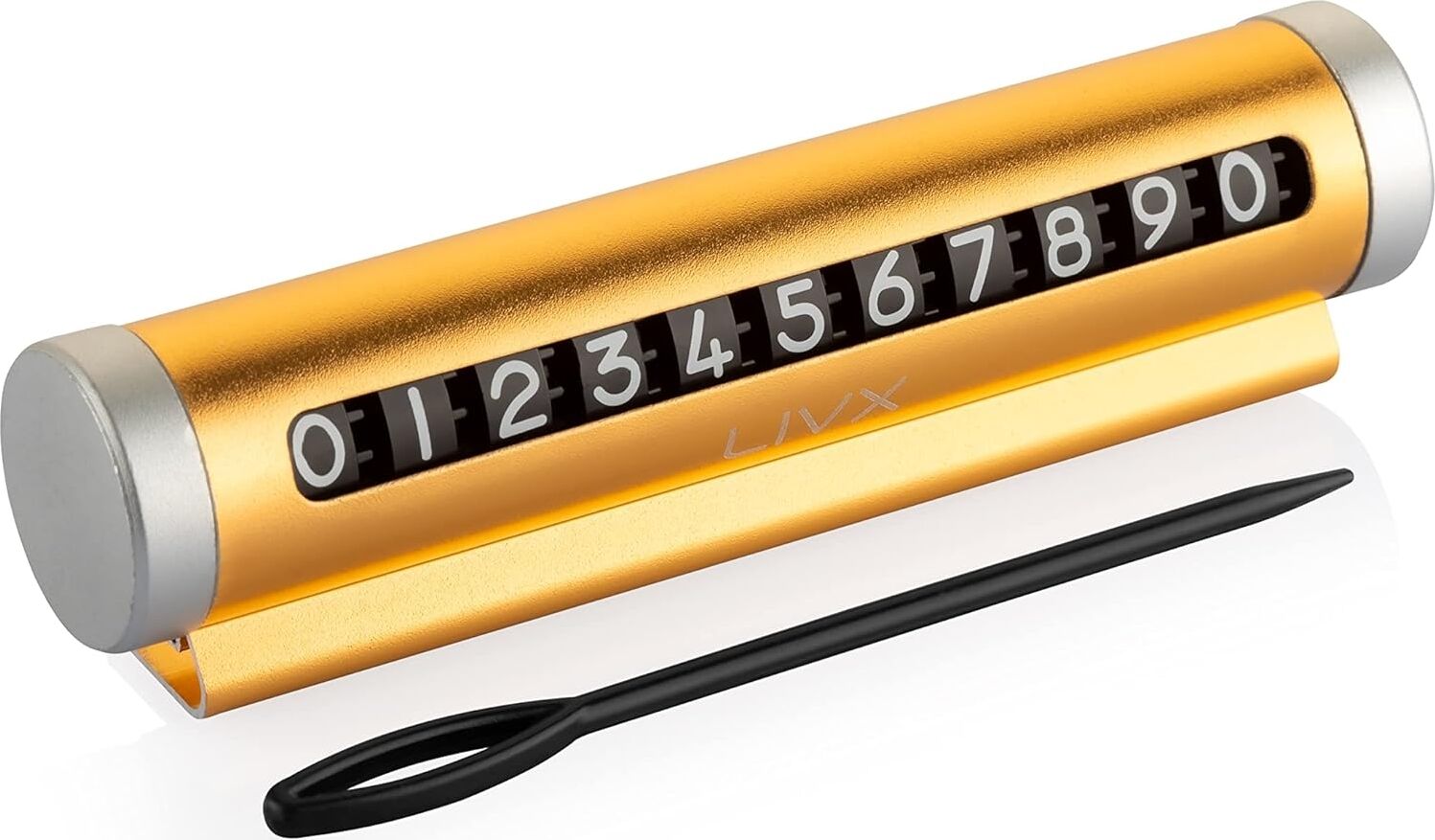 Alüminyum Kasa Çevirmeli Araç Içi Park Telefon Numaratör Park Numarası Parkmatik Araç Torpido Üstü Parktel Telefon Yazısı Gold Onbnl-Gold