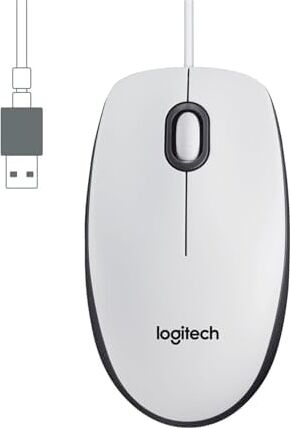 M100 USB Kablolu Mouse, Pc, Mac, Dizüstü Bilgisayar ile Uyumlu, 1000 Dpı Optik Izleme, Sağ ve Sol Elle Kullanıma Uygun, Beyaz