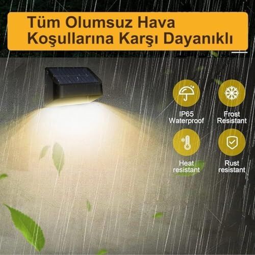 Güneş Enerjili 8 Renk Geçişli Duvar Aydınlatma (4 Adet) / GT-SL16