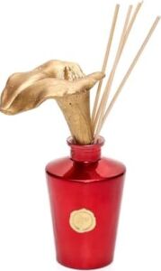 Yılbaşı 130 ml Kırmızı Golden Glow Gala Çiçek Taş Çubuklu Black Vanilya Oda Kokusu