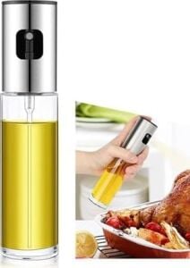 Pratik Püskürtmeli Sprey Cam Şişe Zeytinyağı Sirke Yağ Püskürtücü Yağdanlık Airfryer Yağlık 100ML