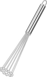 Paslanmaz Çelik Yumurta Çırpıcı 25-30 cm Uzun Saplı Tek Parça Paslanmaz Çelik Boncuk Çırpıcı, Mutfak Eşyası