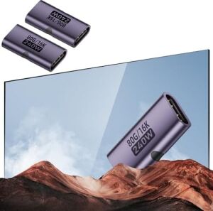 80GBPS Usb-C Dişi - Dişi Adaptör, 240W Pd3.1 Hızlı Şarj, 16K@60Hz Görüntü Aktarımı, Alüminyum Alaşımlı Tip-C Dişi Konnektör Uzatıcı - Siyah Otgff