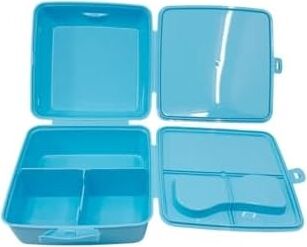 Wiggle Cinnamoroll Temalı Lisanslı 4 Bölmeli Plastik Çocuk Beslenme Kutusu - Yemek Saklama Kabı Kaşık ve Çatallı