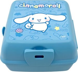 Wiggle Cinnamoroll Temalı Lisanslı 4 Bölmeli Plastik Çocuk Beslenme Kutusu - Yemek Saklama Kabı Kaşık ve Çatallı
