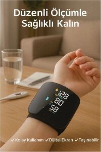 Renkli LCD Ekranlı Bilekten Tansiyon Aleti – Taşınabilir ve Kolay Kullanım Tansiyon Aleti