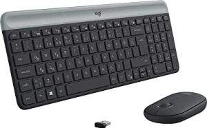 MK470 Slim Combo Kablosuz Klavye Mouse Seti, 12 Fn Kısayolu ile Kompakt Klavye, Sağ ve Sol Elle Kullanılabilir, 10 M Kullanım Mesafesi, Sessiz, Türkçe Q Klavye, Siyah
