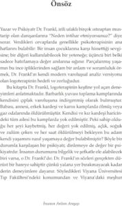 Insanın Anlam Arayışı: Man's Search For Meaning
