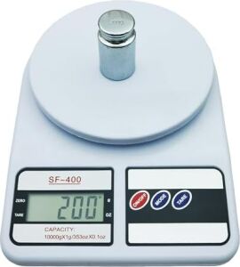 Dijital Mutfak Terazisi, 10KG Kapasite, LCD Ekran, 130X185X35MM, Beyaz