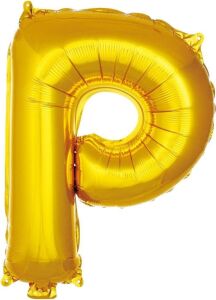 P Harfi 16 Inç Gold Renk Folyo Balon 36 cm (Altın)