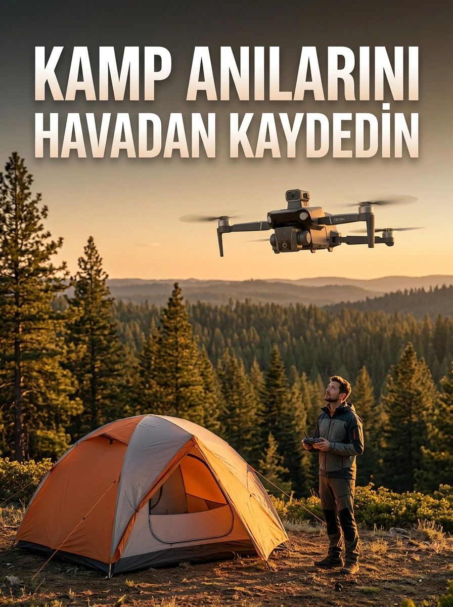 Gps Destekli Katlanabilir Çift Kameralı Drone Ekranlı Kumandalı