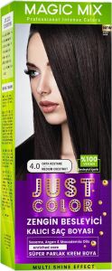 Mix Color Kıt Parlak ve Canlı 4.0 Orta Kestane Kalıcı Saç Boyası