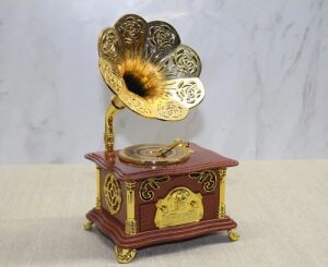 Gramofon Müzik Kutusu Kahverengi