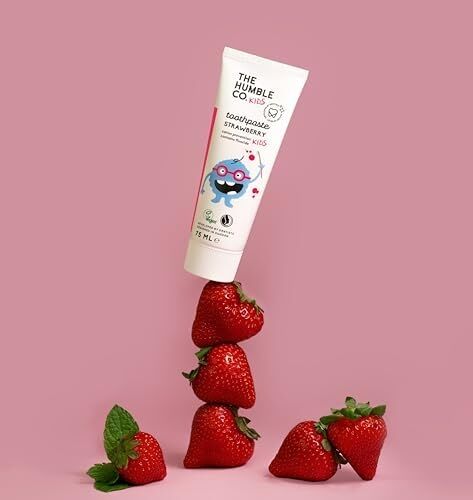 Toothpaste Kids Strawberry 75 ml Çocuklar Için Çilek Aromalı Doğal Diş Macunu 75 Ml, Tatlı Çilek Aromalı Diş Macunu - Nazik, Güvenli ve Etkili