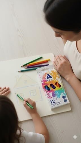 Karton Kutu Boya Kalemi, 12 Renk, Tam Boy, Parlak ve Canlı Renkler, Kolay Açılır, Kırılmaya Dayanıklı Uçlar, Okul ve Sanat Için Ideal