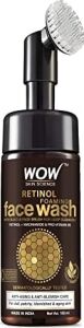 Wow Skin Retinol Yüz Temizleme Köpüğü ve Dahili Fırça-Ince Çizgiler, Lekeler Bakım Yüzde Doksan Sekiz, Bir Doğal Içerik Vegan 150ML