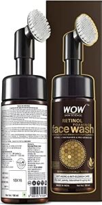 Wow Skin Retinol Yüz Temizleme Köpüğü ve Dahili Fırça-Ince Çizgiler, Lekeler Bakım Yüzde Doksan Sekiz, Bir Doğal Içerik Vegan 150ML