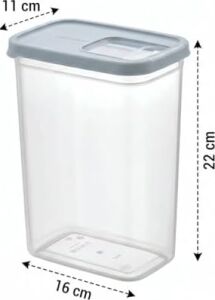 Şeffaf Erzak Kabı Kapağı Süzgülü Saklama ve Düzenleme Kabı Plastik Gıda Saklama Kabı Bakliyat Makarna Un Şeker Saklama Kutusu 1 Adet (Asorti Renk) (2,4 Litre)
