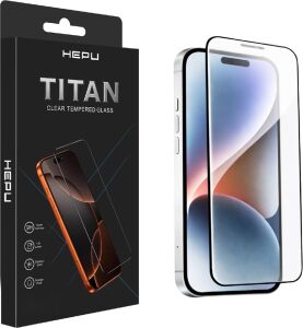 Hepu Titan Clear Apple iPhone Ekran Koruyucu 9h Temperli Cam iPhone 17/16/15/14/13/12/11 Tüm Modeller Için Hd Ekran Koruyucu Darbelere Dayanıklı Premium (14 Pro)