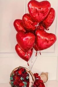 Kırmızı Kalp Folyo Balon Parlak 5 Adet 45CM