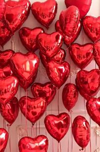 Kırmızı Kalp Folyo Balon Parlak 5 Adet 45CM