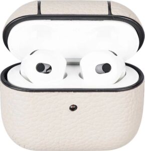 Apple Airpods 3.nesil Uyumlu Deri Kılıf Juni Erc3 Bej