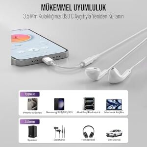 Type-C (Usb C) To 3.5mm Dönüştürücü Adaptör Kulaklık DÖNÜŞTÜRÜCÜ(SH-007)