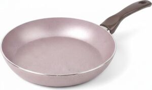 Buz 24 cm Tava - Shadow Krem Kırçıl Granit Efektli Yanmaz Yapışmaz Günlük Kızartma ve Omlet Tavası