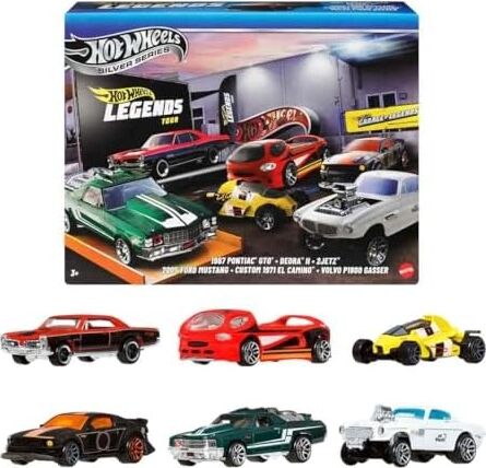 1:64 Ölçekli Metal Oyuncak Araba ve Kamyonlar, Özel Süslemelere Sahip 6'lı Hw Legends Araç Seti (Stiller Çeşitlilik Gösterebilir), JBY78