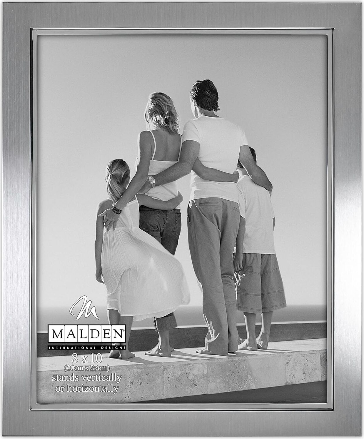 Malden International Designs Uptown Mat Gümüş, Gümüş Moda Metal Çerçeve, 8X10, Gümüş