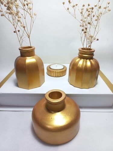 Modern Minimal Vazo Set 3'lü, Ev & Ofis Hediyelik, Dekoratif Obje, Beyaz